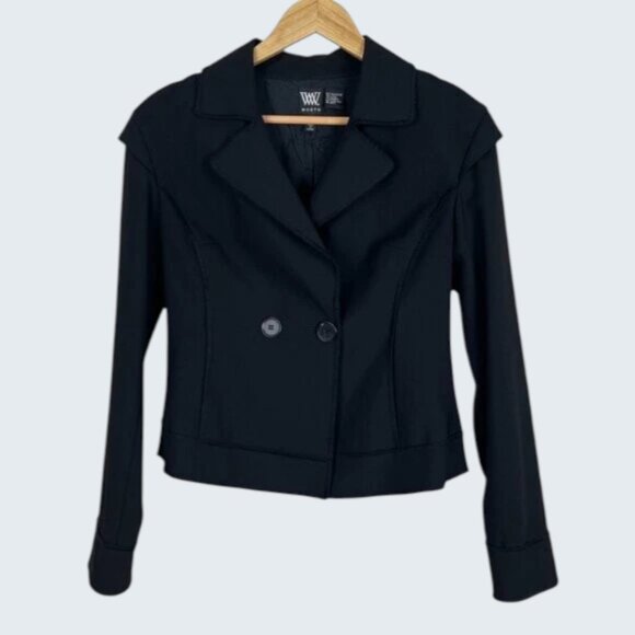 W by Worth Jackets & Blazers - W BY WORTH BLACK WOOL STITCH DETAIL JACKET